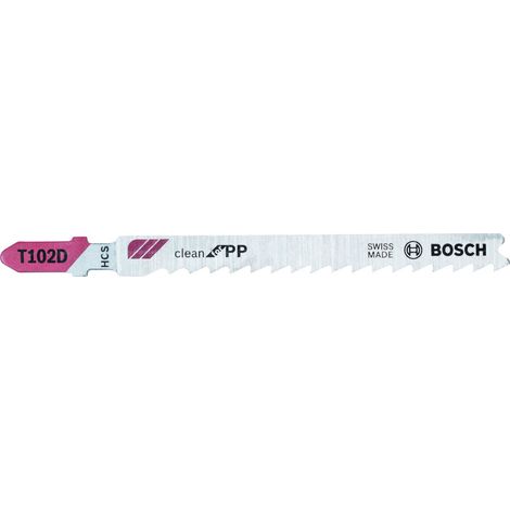 Bosch PRO Plastics PP clean T102D Stichsägeblatt, 100 mm, 5 Stück