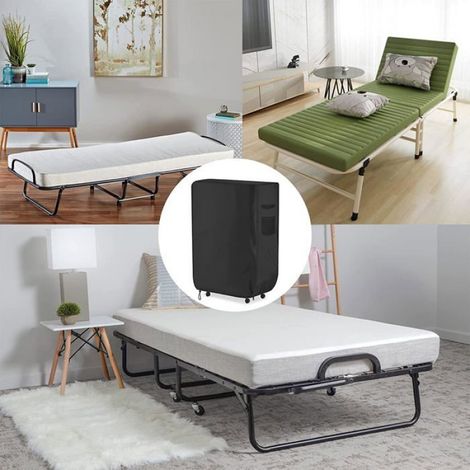 Housse Lit Pliant - 99 x 38 x 114 cm - Anti-poussière Respirant avec Cordon de Serrage - Pour Lit Pliant Chaise Pliante et Mobilier Extérieur - 1 Pièce (1/4)