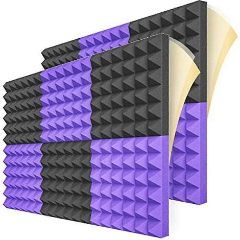 Lot de 12 panneaux en mousse insonorisante, panneaux acoustiques haute densité pour studio pyramidal T (1/5)