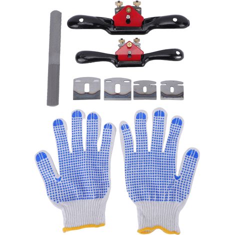 Kit d'outils de rabot à rayons réglable avec base plate pour le rabotage, le dégrossissage, la sculpture et l'ébavurage du bois (acier SK2 58-60 HRC). (1/5)