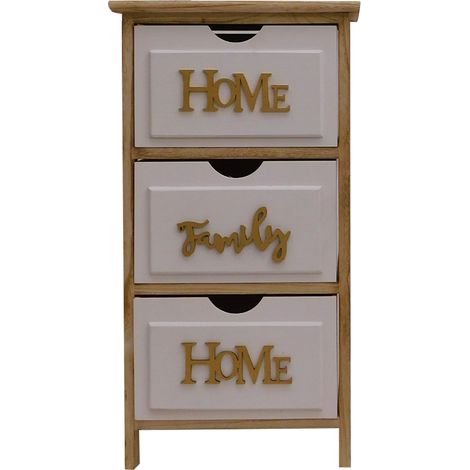 Cassettiera Home Family bianco legno cm 36 x 28 x 68 h (1/5)