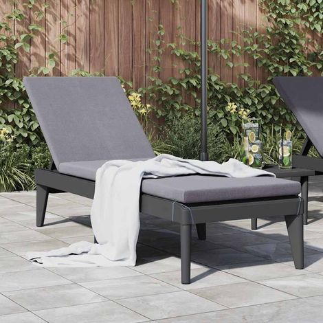 vidaXL Tumbona de PP gris antracita 186x60x29 cm (1/5)