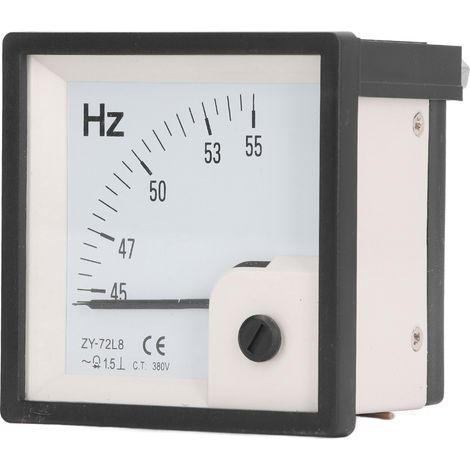 Wechselstrom-Frequenzmesser 45–55 Hz, Genauigkeitsklasse 1,5, 72 x 72 mm, Frequenzprüfgerät, 380 V (1/5)