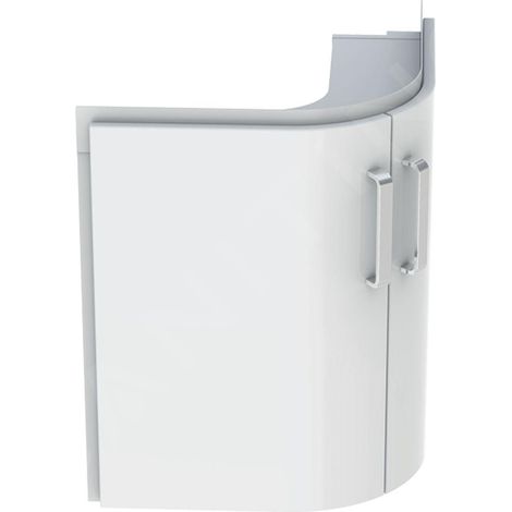 Geberit Selnova Compact - Meuble pour lavabo, 690x550x604 mm, 2 portes, blanc brillant / blanc mat 501.486.00.1 (1/2)