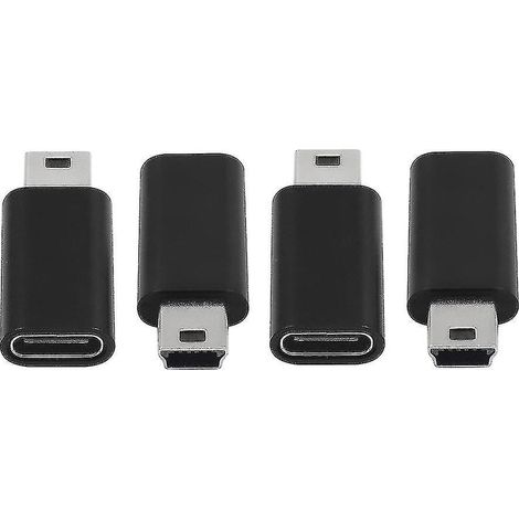 Adaptateur Mini USB vers USB-C - Lot de 4 adaptateurs Mini USB mâle vers Type C femelle pour lecteurs MP3 (1/5)