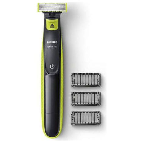 Tondeuse à barbe Philips OneBlade QP2520/20, utilisable sur peau sèche ou humide, coloris Charbon et Citron vert. (1/5)