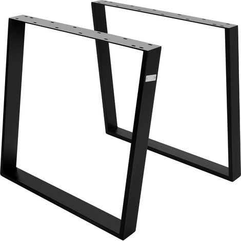 ML-Design 2er Set Tischkufen 80GRAD Neigung, 75x72 cm, Schwarz, Profil 8x2 cm, Schräge Tischbeine, Metall Möbelkufen, Tischgestell Stahl geneigt, Tischuntergestell Möbelfüße, für Esstisch/Schreibtisch
