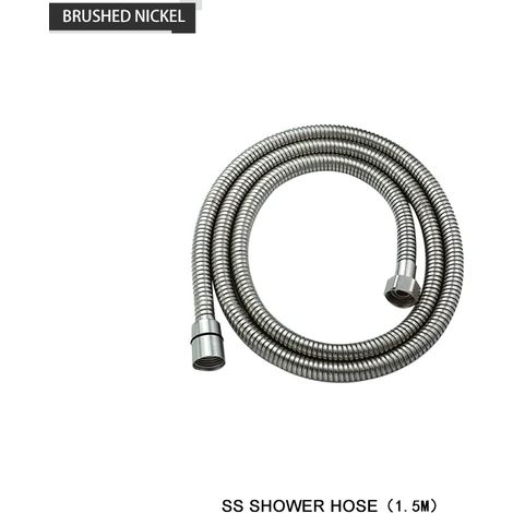 (Flexible brossé uniquement) Pommeau de douche à main en laiton, pommeau de douche rond pour salle de bain, blanc/or brossé/chrome/gris/noir mat (1/5)