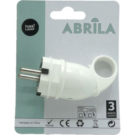 Eco Clavija Blister Mod6 2P+T 16a 230v Blanca 4,5x3,5x10cm con anilla Tirador