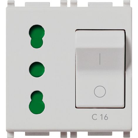 VIMAR - 14273.SL Presa 2P+T 16A P17/11 intb+MT C16 Silver