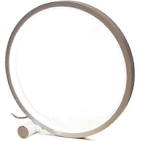 Lampe de table moderne ronde en aluminium LED 5W, lampe de chevet minimaliste avec interrupteur tactile et veilleuse. (1/3)