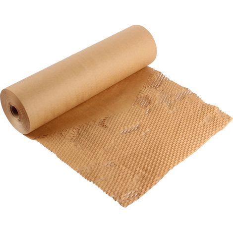 Papel protector de nido de abeja, material ecológico, uso versátil, marrón, 30 cm x 10 m (1/2)