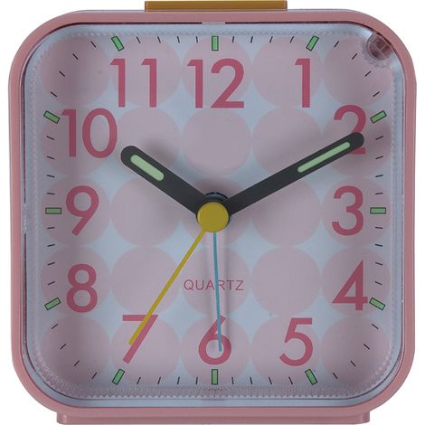 Réveil Analogique Fonctionnant Sur Piles - Silencieux Sans Tic-Tac - Avec Fonction Snooze Et Éclairage - Pour Bureau Chambre Voyage - 1 Pièce (1/5)