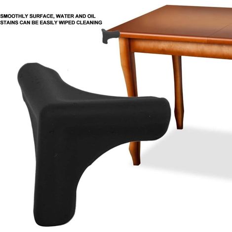 4 pezzi di protezioni angolari in silicone antiurto per mobili da ufficio, coperture angolari di sicurezza per bambini (nere) (1/4)