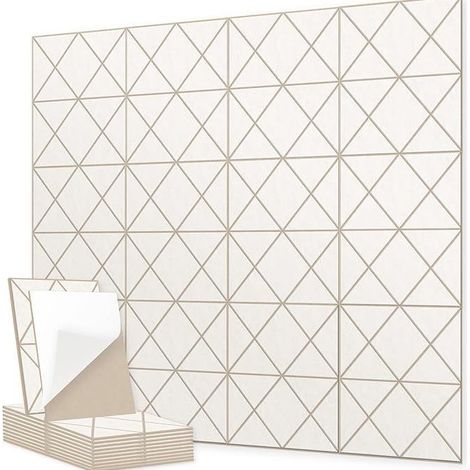 Lot de 12 panneaux insonorisants autocollants, grands panneaux muraux insonorisants, pour l'insonorisation des bureaux et des studios d'enregistrement (1/5)