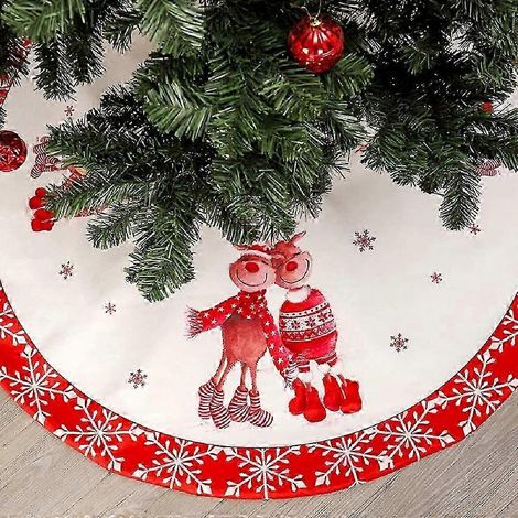 Jupe de sapin de Noël - Tapis de décoration de sapin de Noël 120 cm pour les fêtes de fin d'année (1/5)