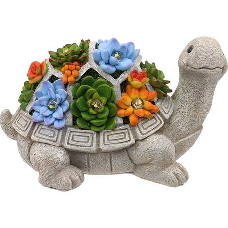 Adorno solar de tortuga, resina sintética, LED, multicolor (1/5)