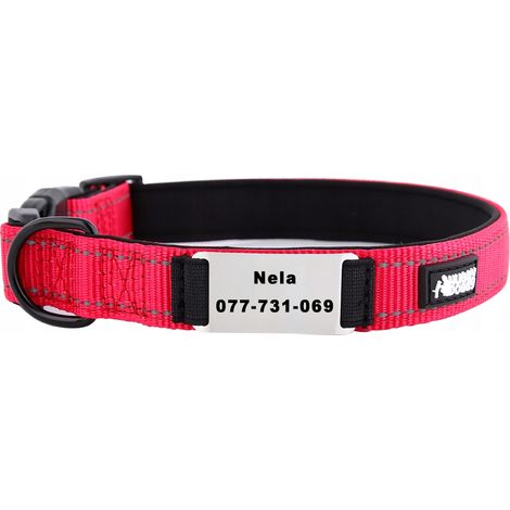 Collier pour chien rouge gravé Huggy Doggy S (1/5)