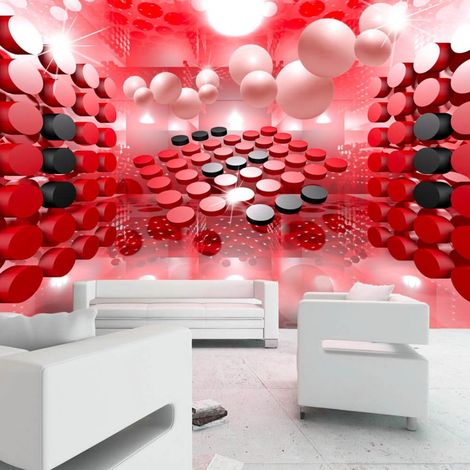 Papier peint jouer en rouge et noir - 150 x 105 cm (1/4)