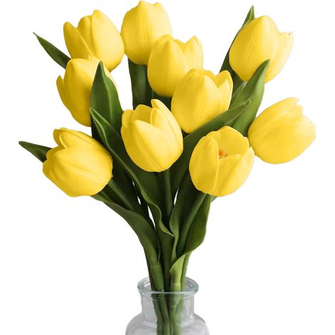 Tulipe Artificielle - 35 cm - Tige en Plastique - Tête de Fleur 3,8 cm - Décoration Intérieure Extérieure - Lot de 10 (1/5)
