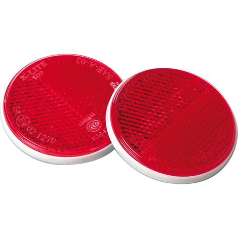 Euro-Norm, catarifrangenti rotondi - Ø 65 mm - Rosso (1/2)