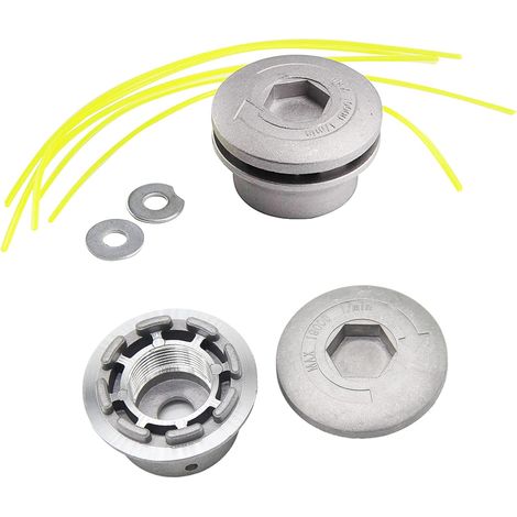 2PCS Tête de Débroussailleuse Aluminium Tête de Coupe Débroussailleuse Universelle Tête Coupe-Bordure pour Accessoires de Tondeuse à Gazon (1/5)