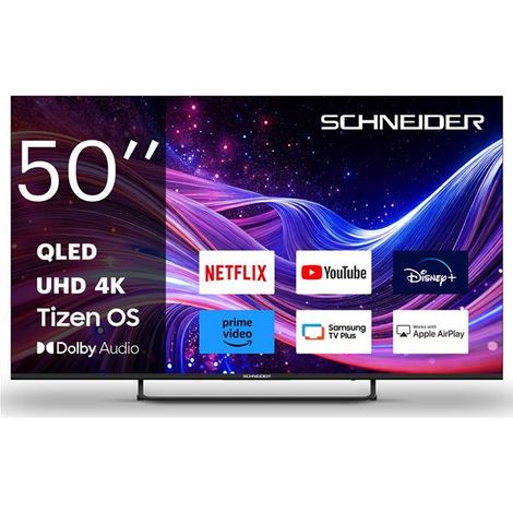 Téléviseur QLED 4K 50A1TUG Schneider 127 cm Direct LED Tizen Wi-Fi Bluetooth Dolby Audio