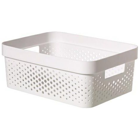 Curver Infinity Cesta perforada de plástico reciclado, 4,5 litros, blanco