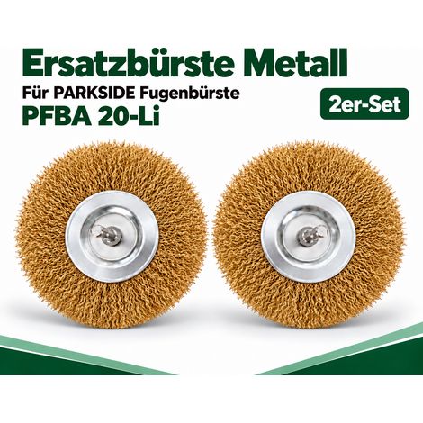 2er Set Ersatzbürste Metall für PARKSIDE Akku-Fugenbürste PFBA 20 (1/2)