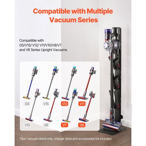 Support d'Aspirateur pour Dyson G5, V15, V12, V11, V10, V8, V7, V6, Porte-aspirateur Vertical Rangement Stable avec Accessoires, 6… (1/5)