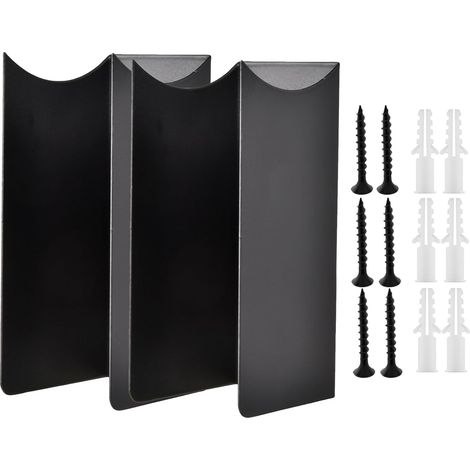 Organisateur mural pour balais et serpillières Lot de 2 supports en acier Rangement d'atelier et de garage Pour intérieur, extérieur, jardin, atelier, quincaillerie, camping-car, (1/5)