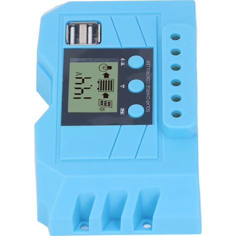 Régulateur solaire chargeur LCD 12V 24V auto 2 ports USB 5V 10A PWM MPPT protection ABS (1/5)