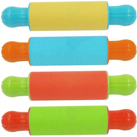 4 accessoires pour pâte à modeler faits main, rouleau à modeler-18X4cm-Colorful
