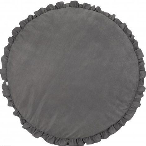 Tapis Couleur unie à volants Bord rond Tapis rampant doux Tapis de sol de jeu pour bébé Décoration Couverture de jeu pour bébé pour enfants ins nouvelle dentelle Tapis rampant de couleur unie gris fon
