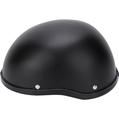 Flacher Halbgesichts-Motorradhelm, mattschwarze Helmschale, Größe XL, leichte Helmschale, straßenzugelassen, Retro-Stil, komfortabel, ideal für den Stadtverkehr. (1/5)