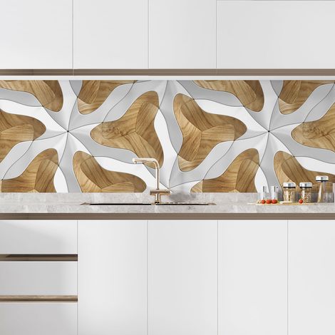 Crédence adhésive cuisine - Design Effet 3D - 60x105 cm - Adhésif MAT (1/5)