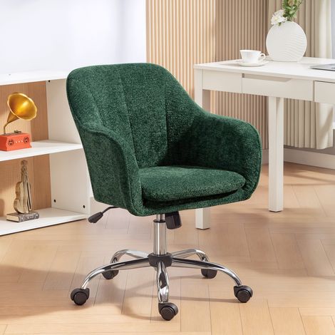 Snow Flannel Office Chair - Dark Green