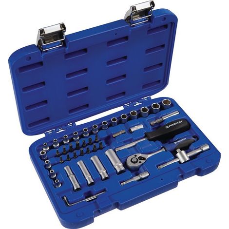 Set di chiavi a bussola 48 pezzi 1/4 di pollice SW 4-13mm Z.72 6KT Ku.-Cassette PROMAT