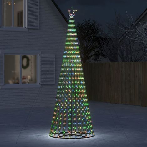 Vidaxl – Sapin de Noël LED 688 lumières colorées 300 cm – 8 effets lumineux – Alimentation adaptateur – Indice IP44 pour intérieur et extérieur (1/5)
