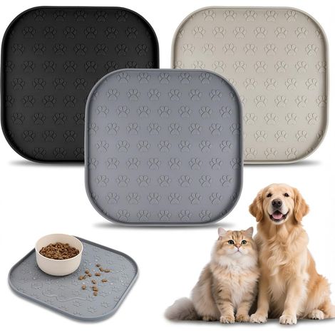 Tapis Gamelle Chat et Chien en Silicone Antidérapant, Lot de 3, 27 cm (1/5)
