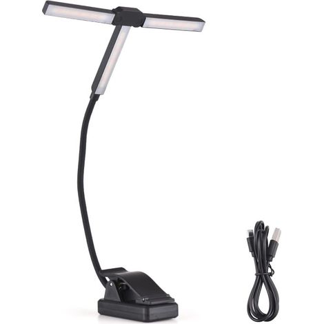 Lampe bureau pince en T – Température/luminosité réglables – Piano/Musique/Lecture – Noir (1/5)