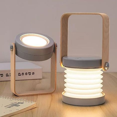 lampe De Chevet Dimmable Lumire Tactile - Gris, Lampe De Chevet Portable Avec Veilleuse De Scurit Portable (1/5)