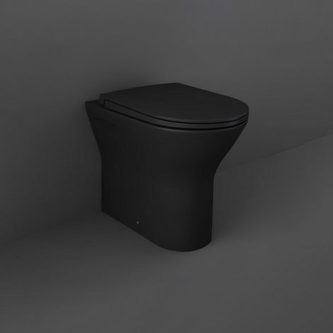 RAK Feeling Rimless Back to Wall Toilet with Soft Close Seat - Matt Black (1/4)