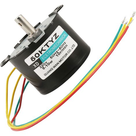 Stück AC220V Miniatur-Synchronmotor mit niedriger Drehzahl und hohem Drehmoment, dreht sich vorwärts/rückwärts (10 U/min) (1/5)