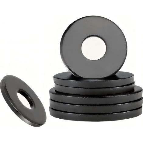 Lot de 20 Rondelle Plate, M8mm x 16mm Rondelle D'étanchéité Circulaire pour Vis Tige Filetée, Noir (1/5)