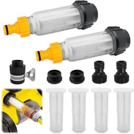Filtre À Eau Pour Tuyau D'Arrosage - 3/4 Pouces - Préfiltre Pour Pompe De Jardin Et Nettoyeur Haute Pression - Anti-Calcaire - 6 Cartouches + 5 Adaptateurs (1/5)