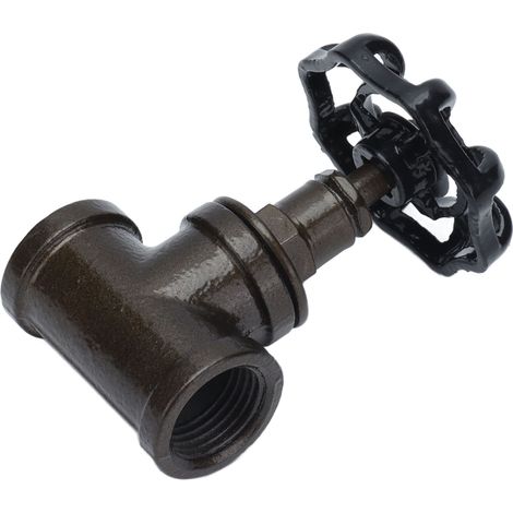 Interrupteur Steampunk G1/2 avec vanne d'arrêt en T, interrupteur industriel pour lampe à tuyau d'eau, lampe de table vintage 12V/120V (1/5)