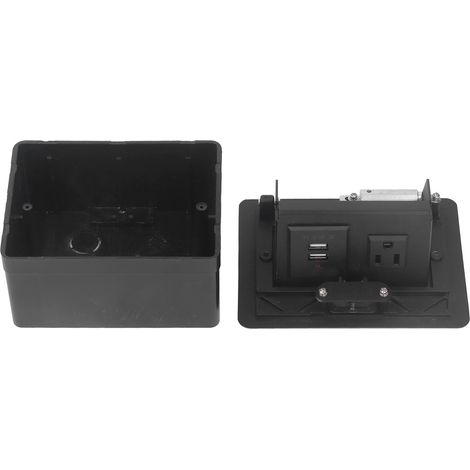 3-Loch-Unterputzsteckdose mit 2 USB-Anschlüssen, USB-Wandsteckdosenleiste, 110-V-16-A-Steckdose (amerikanischer Standard), Doppel-Wechselstromsteckdose, integriertes Ladegerät, Unterputzgehäuse (1/5)