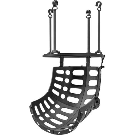 Rebotador de baloncesto, accesorio giratorio de 360° para rebotear balones, sistema de recuperación de balones para práctica de tiro, con rampa de rebote, para interiores y exteriores, color negro, di (1/5)