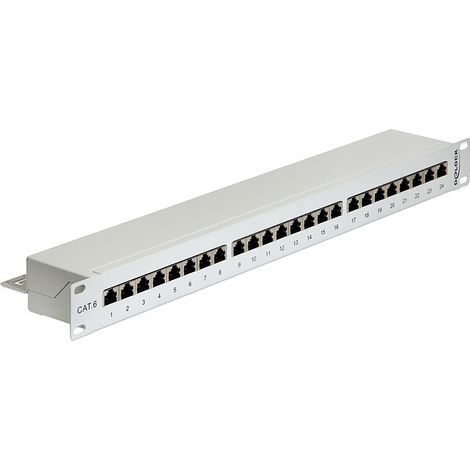 19 patchpanel 24 port cat.6 grau delock